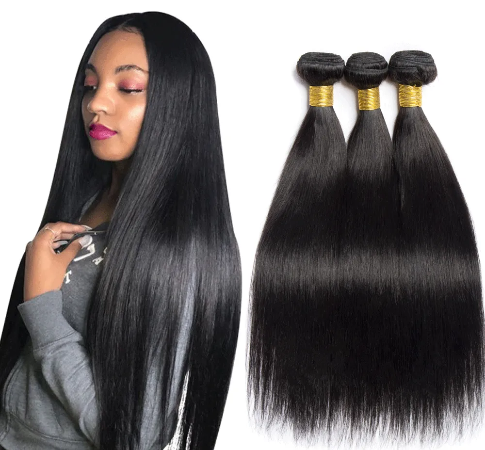 Wholesale Double Drawn Weft Bundle Vendors Weave with Brazilian Raw Virgin Cuticle Aligned Hair Natural Straight Body Wave Bundles Virgin Human Hair Extensions