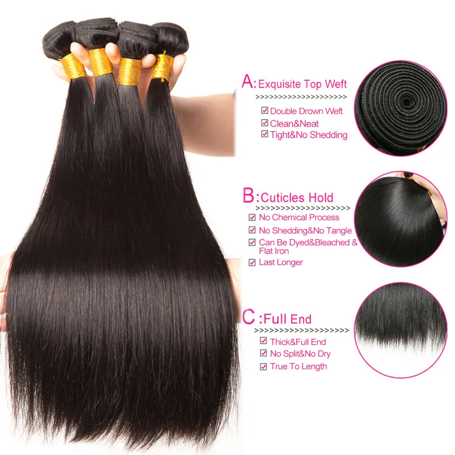 Wholesale Double Drawn Weft Bundle Vendors Weave with Brazilian Raw Virgin Cuticle Aligned Hair Natural Straight Body Wave Bundles Virgin Human Hair Extensions