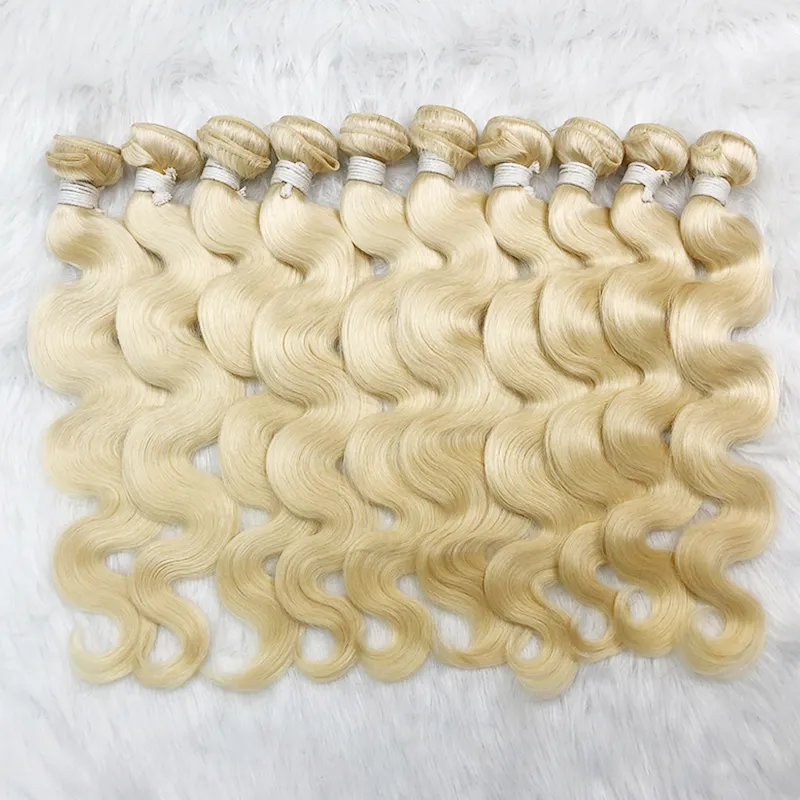 Wholesale Honey 613 Blonde Malaysian Straight Hair Weave Weft Remy Human Hair Bundles 8 - 40 Inch Free Shipping