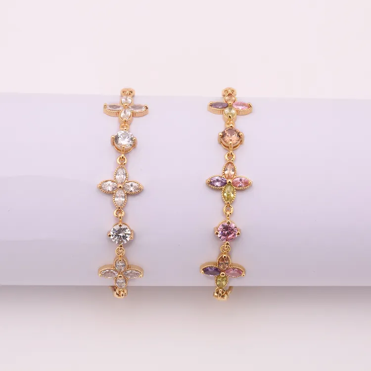 Wholesale Mexican Popular Cubic Zircon 18K Gold Plated Friendship New Fashion Bracelets for Young People Jewelry