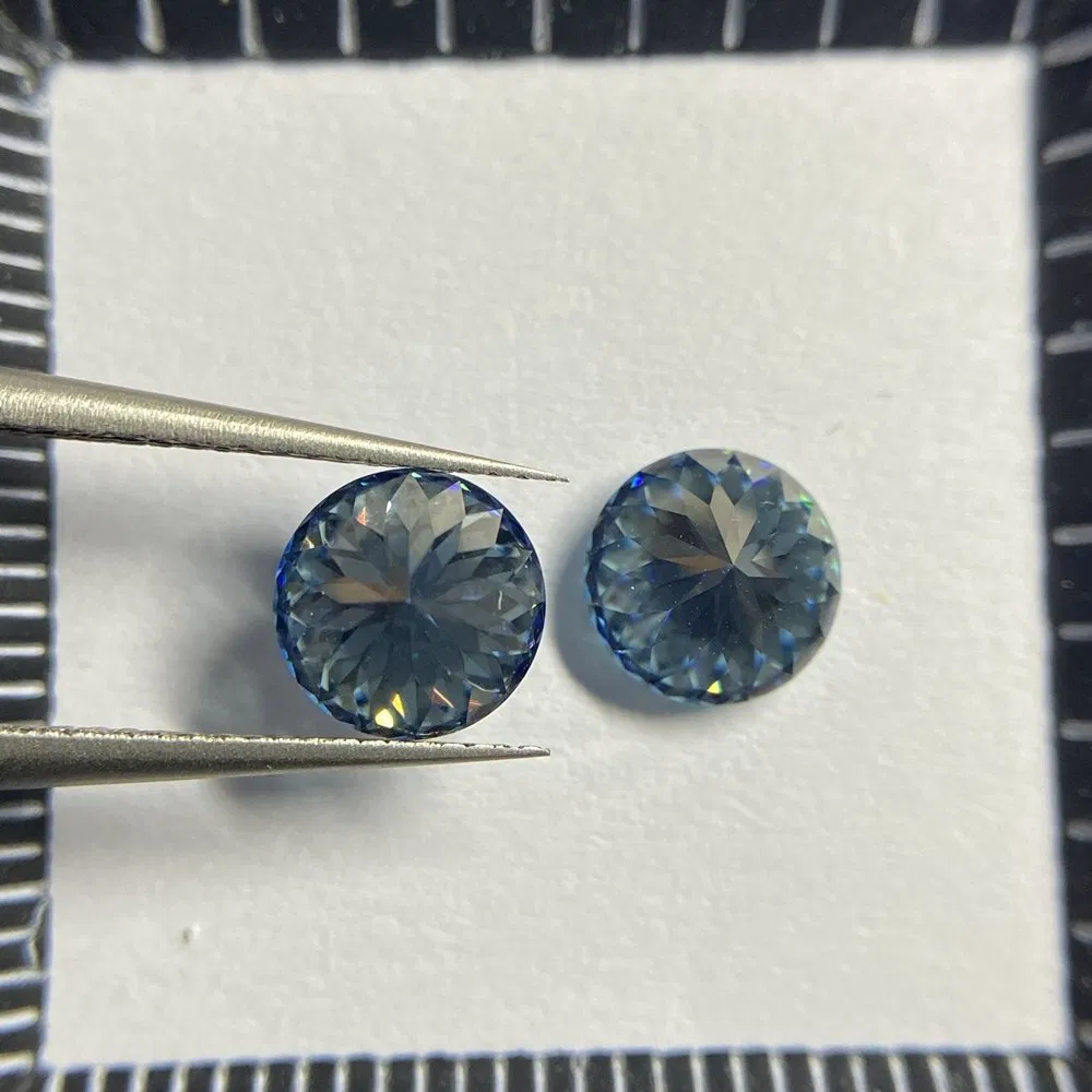 Wholesale New Color 2 Carat Loose Moissanite Round 8 mm Dark Blue Moissanite Diamond