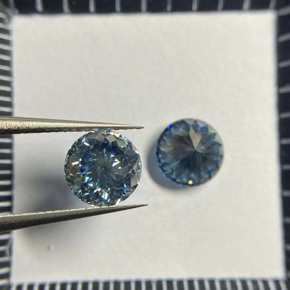 Wholesale New Color 2 Carat Loose Moissanite Round 8 mm Dark Blue Moissanite Diamond