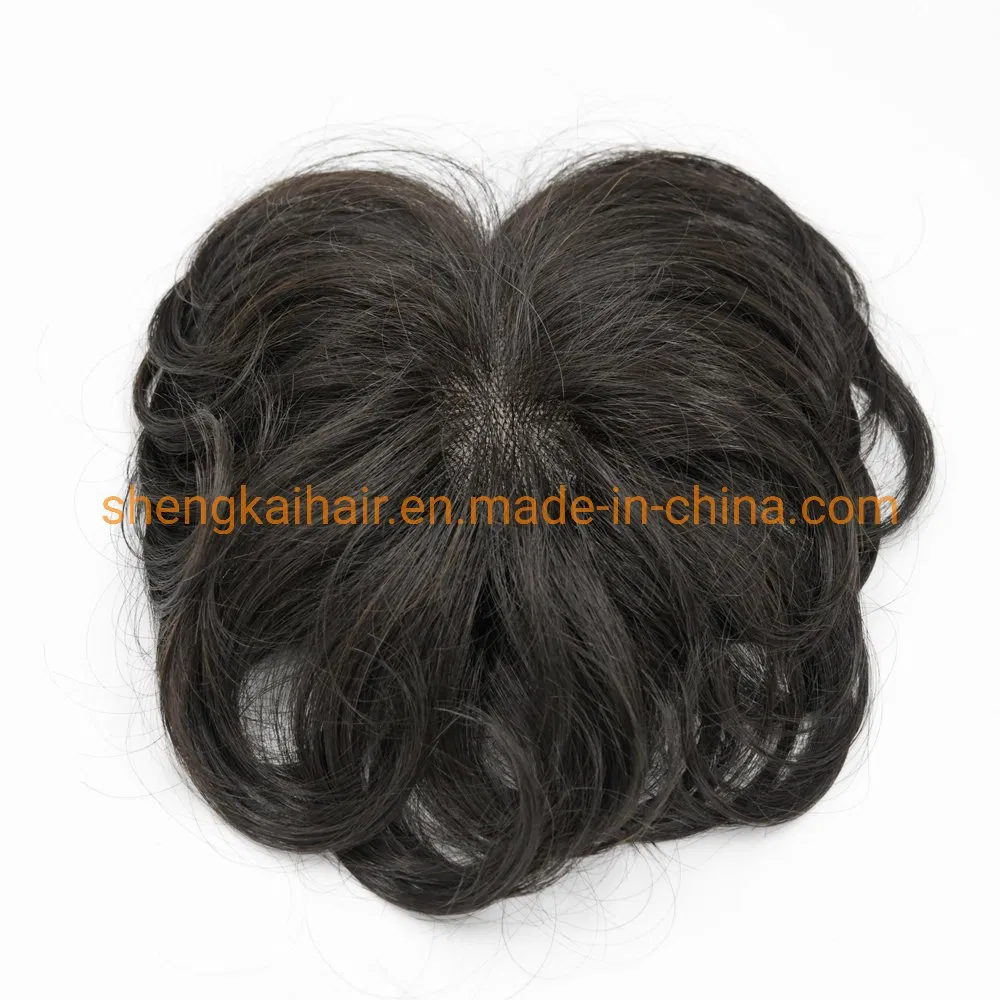 Wholesale Premium Full Handtied Human Hair Synthetic Mix Hair Toppers Piece for Women