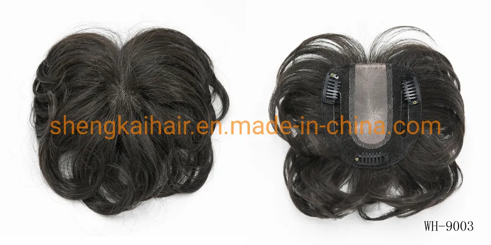 Wholesale Premium Full Handtied Human Hair Synthetic Mix Hair Toppers Piece for Women