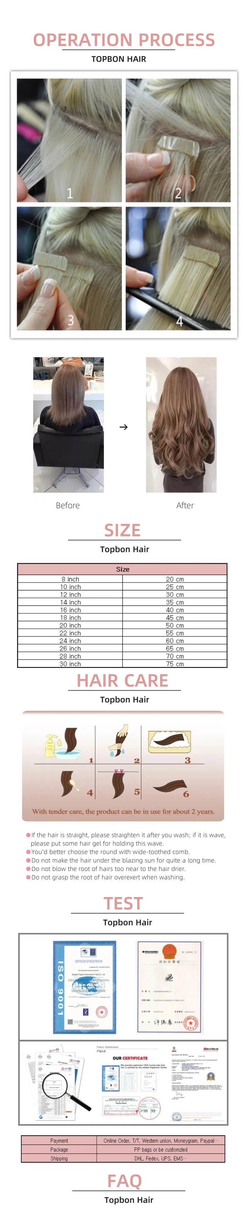 Wholesale Price 12-28inch 100% Human Hair Invisible Tape in Double Drawn Remy Tape Hair Extension