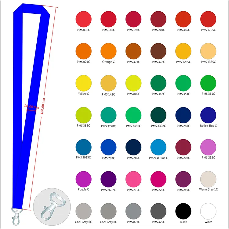 Wholesales Cheap Personalized Lanyards Polyester Silk Screen Heat Transfer Customized with Logo Lanyard Satin No Minimum Order