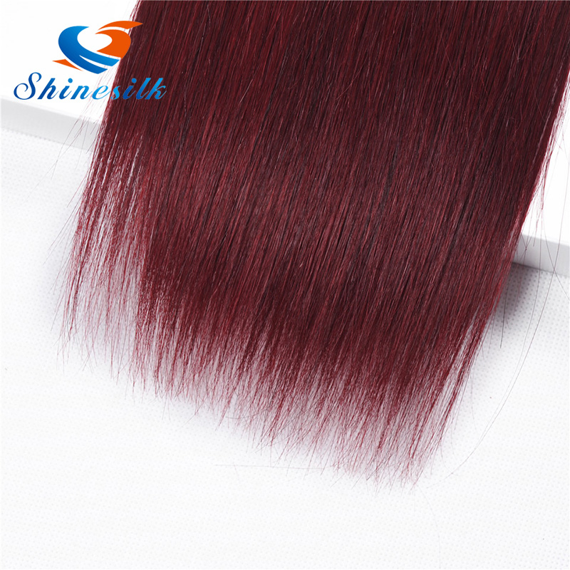 Women Hair Well Red Ombre Virgin Peruvian Straight Hair 3 Bundles Burgundy T1b /99j Weave Human Hair Soft