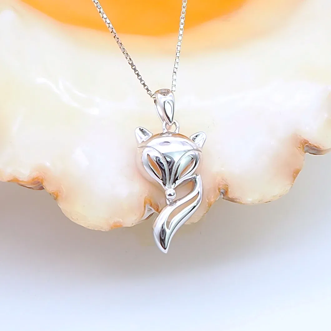 Women′s Fashionable Fox Sterling Silver Pendant Gift for Her Animal Necklace