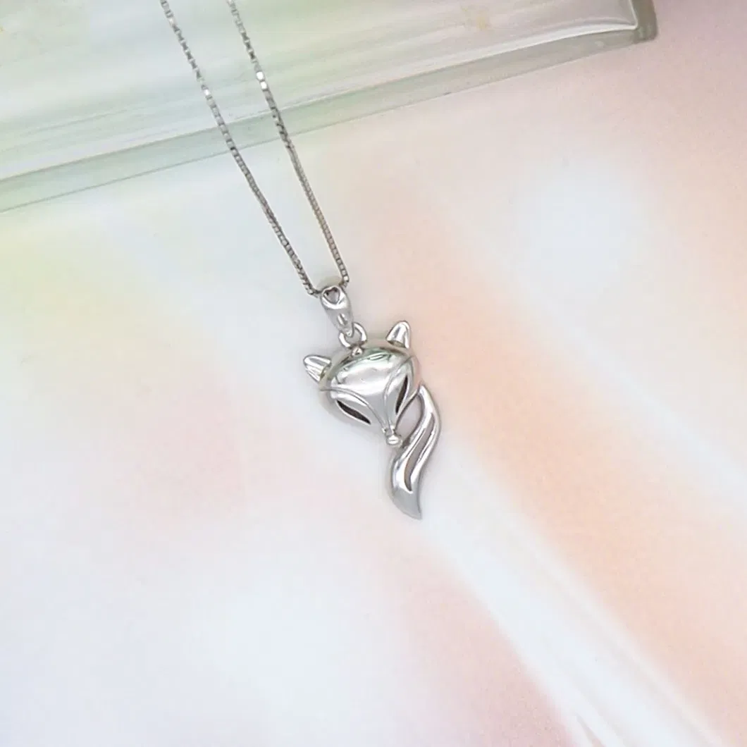 Women′s Fashionable Fox Sterling Silver Pendant Gift for Her Animal Necklace
