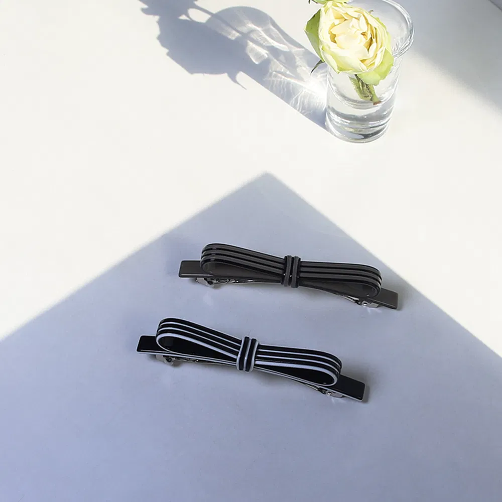 Women′s Two-Tone Exquisite Bow Metal Clip