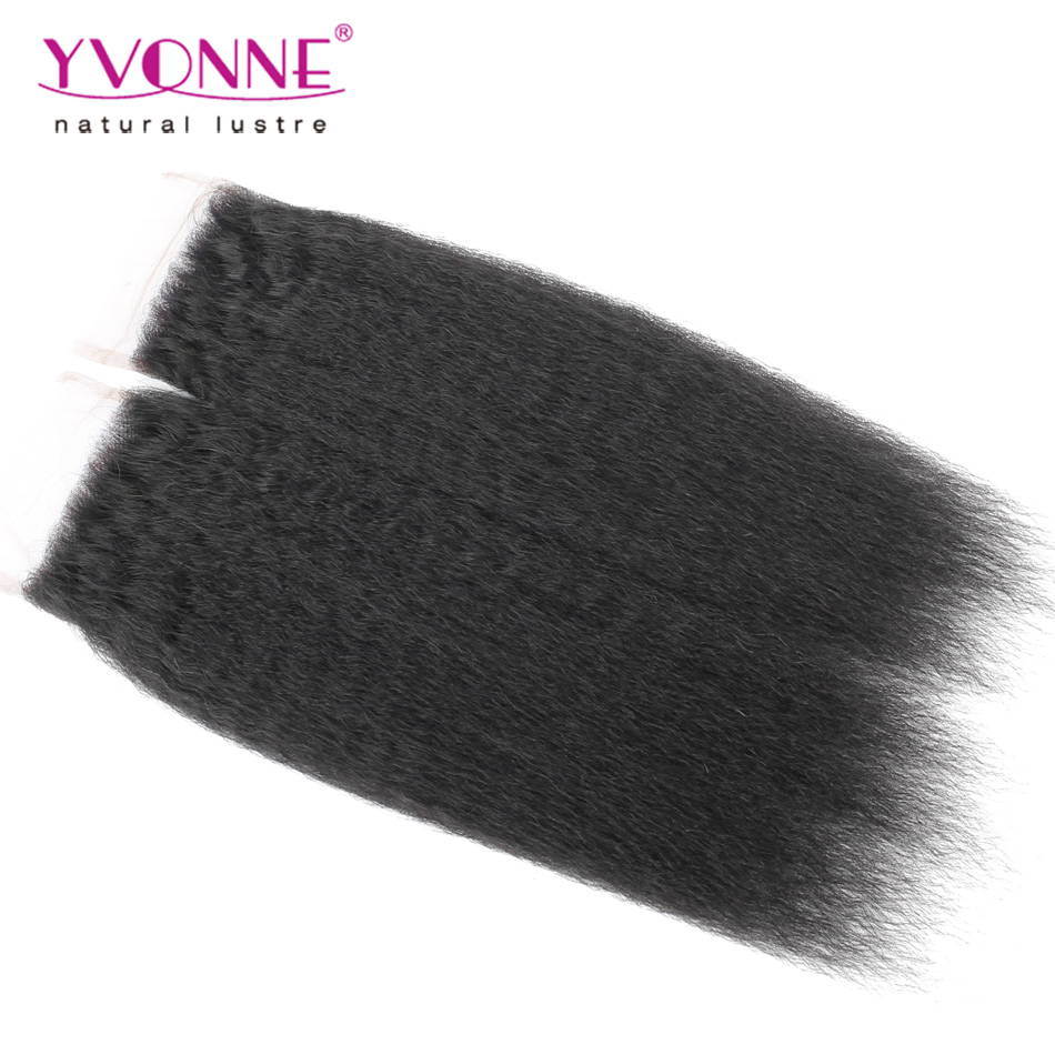 Yvonne 100% Human Virgin Malaysian Hair Lace Top Closure Kinky Straight