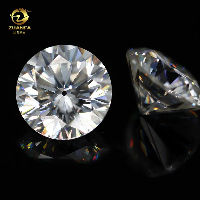 Zuanfa Small Sizes Moissanite Loose Synthetic White Round Cut Melee Moissanite